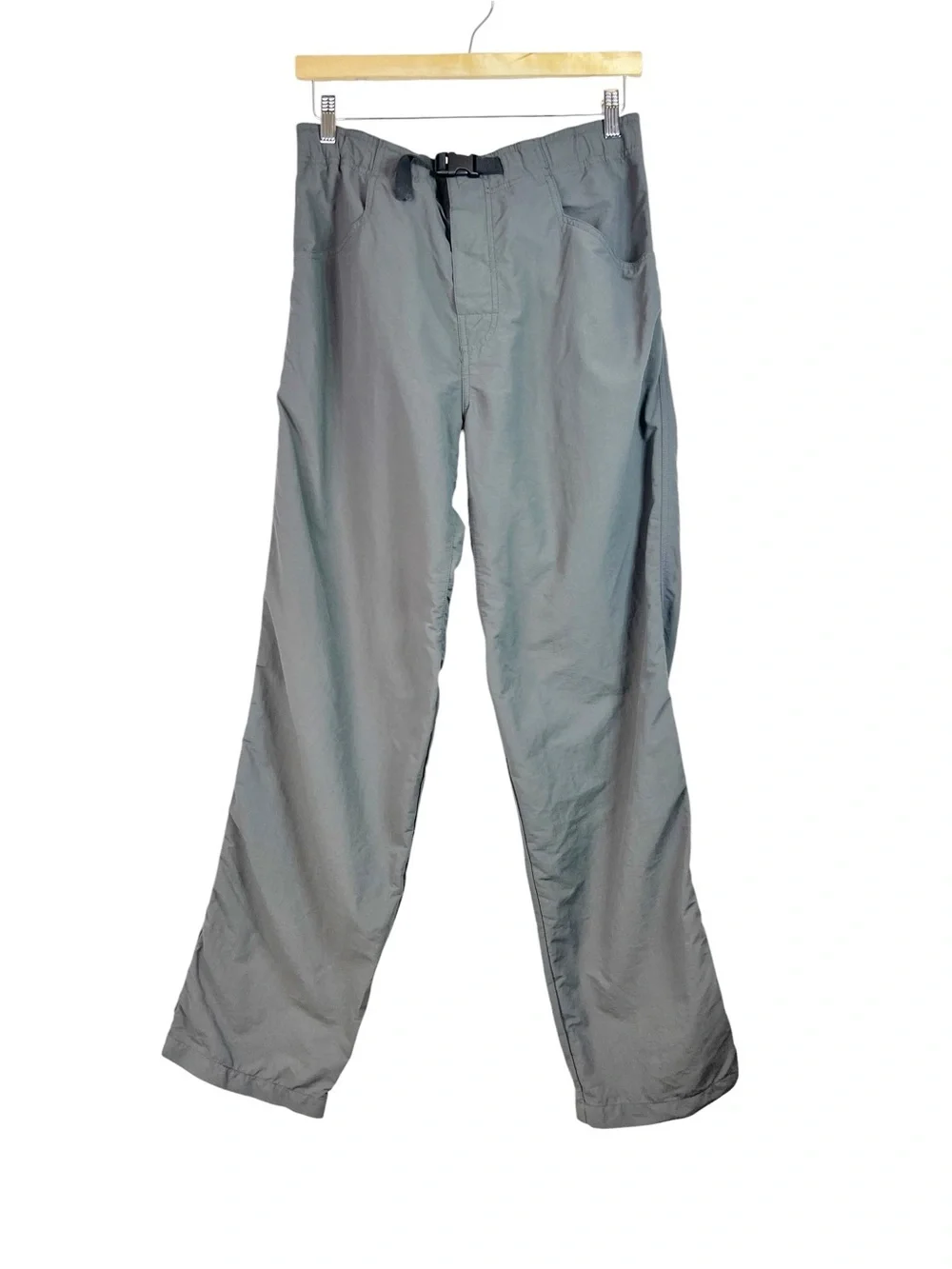 Prana Mens Gray Belted Pants Vintage Y2K Cargo Gorpcore Hiking Size L